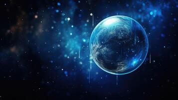 cosmos blue globe background photo
