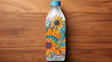 design water bottle label mockup photo