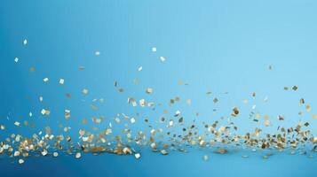 gracefully gold confetti blue background photo