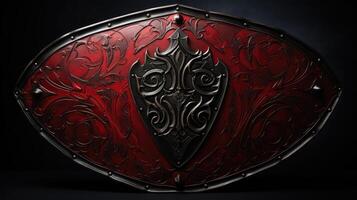 patterns red and black shield photo
