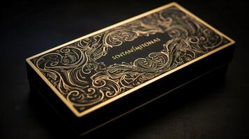 sophistication black and gold business card photo