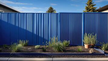 sleek blue corrugated metal photo