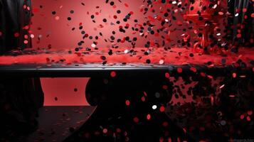 elegance red and black confetti photo