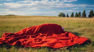 field red blanket photo
