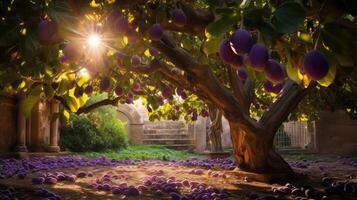 garden purple fig tree photo