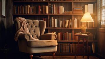 reading empty book shelf photo