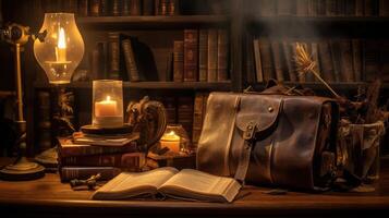 rustic wallet desk photo