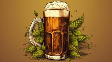 rustic hand drawn beer mug photo