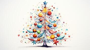 sketch hand drawn christmas tree photo