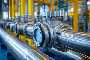 Industrial Pipeline System with Steel Valves photo
