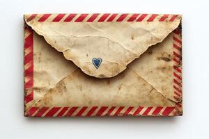 Vintage Airmail Envelope with Heart Seal photo