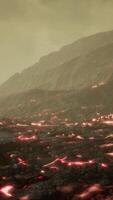 Lava Field under sunset clouds on background video