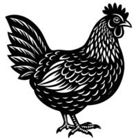 Walking hen silhouette design vector