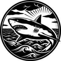 Decorative shark silhouette image vector