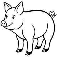 Artistic pig silhouette pattern vector