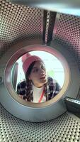 A Curious Expression Found Inside an Interesting Washing Machine Scene, Captivating View video