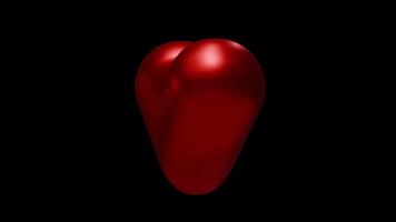 red chubby heart Rotating on alpha video
