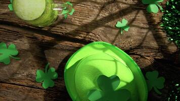 pub counter with gadgets for St Patricks Day video