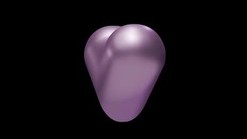 Pink chubby heart Rotating on alpha video