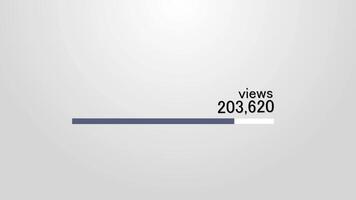 Social media views and likes counter for YouTube one million views in 4K resolution video
