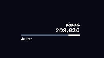 YouTube one million views counter with social media views and likes in 4K resolution video