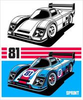 Sprint Retro Racing Car Design vector