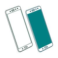 Two smartphones are shown on a white background vector