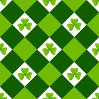 Seamless argyle shamrock pattern for St. Patrick's Day vector