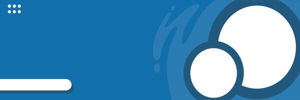 a blue background with a white circle and a blue button vector