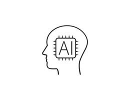 Ai, artificial intelligence, head icon. vector