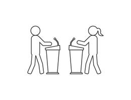 Debate, communication, discussion line icon. vector
