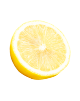 Yellow lemon half isolated with clipping path in file format png