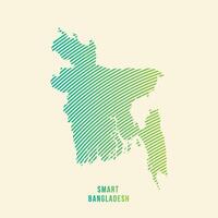 Bangladesh Map Design. Bangladesh map background with modern line pattern. Futuristic BD map shape background for presentation, background, and website. vector
