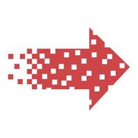 Red arrow icon. Digital design element isolated on white background. vector