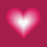 valentine's day heart layers background, A layered, concentric heart design in shades of pink and red with a white center on a deep red background, symbolizing love and romance. vector