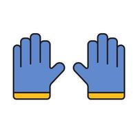 Protective Work Gloves Icon in Flat Style vector