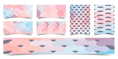 Set of abstract banners templates designed for the web. Color background mockup with shadows. Realistic blank template vector