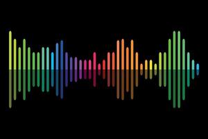 Bright neon modern sound equalizer. vector