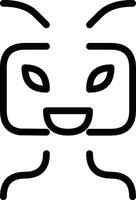 Abstract Representation of a Smiling Face in Black Line Style Art vector