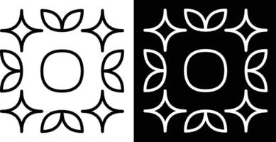 Symmetrical line art showcasing geometric shapes and organic leaves on contrasting backgrounds. vector