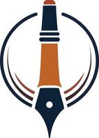 a pen and ink pen logo vector