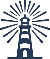 a lighthouse with rays coming from it vector