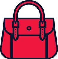 a red handbag icon on a white background vector