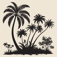 Silhouette of Palm Trees vector