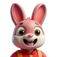 A cartoonish rabbit character with a cheerful expression. png