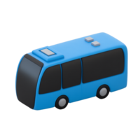 A stylized three dimensional blue bus. png