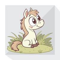 Funny and Friendly Pony Design vector