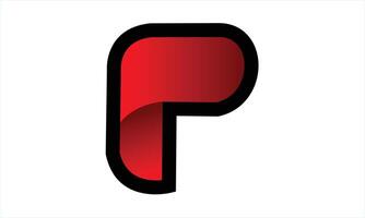 letter P red color vector