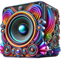 A Colorful Speaker with a Colorful Design on It png