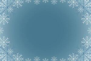 Winter snow frame. Christmas Snowflakes border. Snow frozen frame background vector